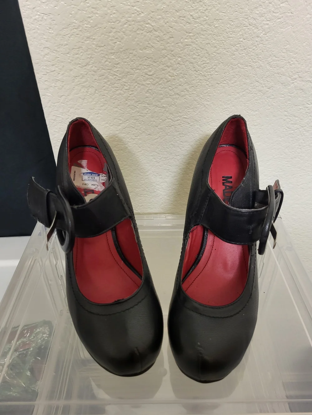 Black Mary Jane Pumps with Red Insole - Women's Classic Style
